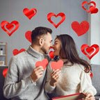 16 Pack Valentines Hanging Decorations, Glitter Valentine Hanging Hearts, Valentine Heart Ornaments for Valentines Day Party Supplies Decorations