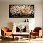 NBAODAN Gold Tree Wall Art Black Framed Canvas Wall Decor Nature Pictures Abstract Home Wall Decor Modern Artwork for Living Room Bedroom Office 24x48 Inch