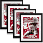 Geetery 4 Pcs Sports Magazine Frame for Wall Fits Measuring 8.5 x 11.25" Magazine Display Frame with Installed Hangers and Core Matting Plastic Comic Book Frames for Wall Hanging(Black , White Mat)