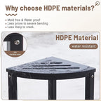 Shower Stool - Corner Bench Seat with HDPE Waterproof Shaving Legs, Baffle Storage Shelf, Indoor/Outdoor Use, Black