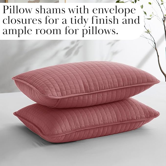 Southshore Fine Living, Inc. Oversized King Quilt Bedding Set with 2 Pillow Shams, Marsala Coverlet, King Size/California Bedspread, Soft Microfiber Bedding, Easy Care, Machine Washable, Marsala