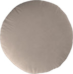 Howard Elliott Round Pouf Ottoman Foot Rest With Cover, Round Stuffed Foot Stool Filled with Polyester Fiber, Fluffy Comfortable Soft Seating for Living Room & Bedroom, 22 x 22 x 12 Inch, Bella Sand