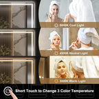 84x40 Inch LED Bathroom Mirror with Frontlit & Backlit（Independent Control）, Lighted Mirror for Bathroom Wall with 3-Color Dimmable & Anti-Fog, Vanity Mirror with Lights