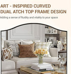 ANDY STAR Scalloped Bathroom Mirror，24"x32" Brushed Nickel Rectangle Wall Mirror with Curved Edge Stainless Steel Metal Frame, Silver Vanity Wall-Mounted Mirror for Bathroom, Entryway