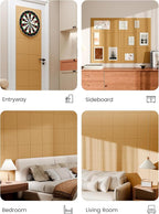 Bumusty Large Cork Board 48" x 36" Alternative - 12 Pack Felt Wall Tiles with 70 Safe Removable Adhesive Tabs, 30 Pushpins, Cork Boards for Walls Pin Board Bulletin Board Office Decor (Mustard Yellow)