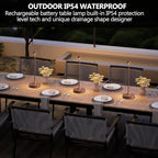 Cordless Table Lamps Rechargeable, LED Desk Lamp 4000mAh Battery Operated Outdoor Waterproof Portable Touch Dimmable Table Light for Patio/Restaurant/Bar/Indoor (Brown-2PC)