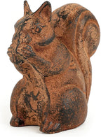 Sungmor Cast Iron Squirrel Statue, Vintage Animal Collection Figurines, Home Office Table Decor, Paperweight, Doorstop, Garden Lawn Cute Ornament, Rust Finish