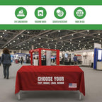 Custom Table Cloth for 4ft/5ft/6ft Table by BCB Print | Personalize with Business Logo/Image/Text | Trade Shows, Events & Weddings | HD Printed Custom Table Sign | Express Dispatch+Ship | Made in USA