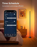 Corner LED RGB Floor Lamp, Smart Dimmable Corner Light with Music Sync, Color Changing Ambient Lighting with App and Remote Control, for Bedroom, Living Room Gaming Room