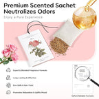 MYARO 12 Pcs Rose Scented Sachets Long Lasting Room Air Freshener Odor Deodorizer Eliminating for Home Drawer Closet Clothes Storage