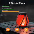 Hompavo Gen2 Solar Lanterns Outdoor with Ultra-Real Flame, Dual Charging (USB/Solar) & 2 Modes - Waterproof Decorative Hanging/Table Lights for Patio Garden Halloween Christmas Decorations, 2/Red
