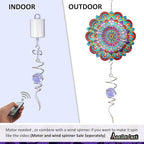 Gazing Ball Spiral Decorative Wind Spinner Tail Sun Catcher 11inch Tail and 2 inch Glass Orb. Indoor Outdoor Garden Decoration Wind Sculptures-13 inch Height (Purple)