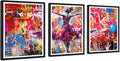 Novatique Graffiti Wall Art for Living Room Banksy Wall Art Colorful Dance Painting Print Framed Ready to Hang,16" x 24" x 3pcs