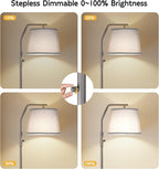 SUNMORY Floor Lamps for Living Room, 12W Bulb Included, Tall Lamp for Bedroom with Adjustable Head, Modern Standing Lamp, 0-100% Dimmable Arc Floor Lamp for Dining Room Office Nursery, Galaxy Gray