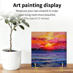 Iron Plate Stands for Display, Foldable Book Holder & Easel Stand for Sign, Versatile Poster Stand and Small Plate Stand for Home Decor, Art, Photo Frame, Card, Crystal Display (Gold, 8 inch (4Pcs))