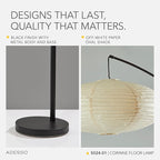 Adesso Arc Floor Lamp, 80” Tall Black Base, Oval Off-White Paper Shade – Convenient Overhead Lighting for Living Room, Nursery, Bedroom or Office
