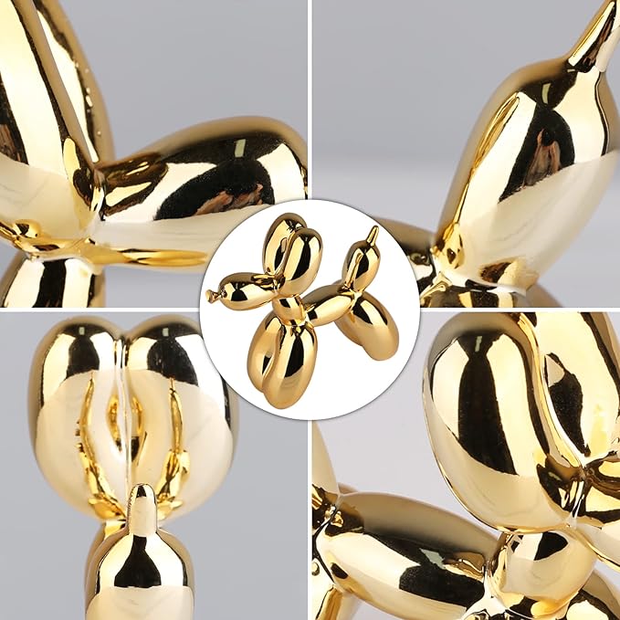 Balloon Dog Sculpture Modern Home Decor Collectible Figurines Funky Statues for Bedroom Trendy Animal Decor for Coffee Table Living Room Decor Art Resin Decor Office Standing Desk Decor