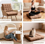 Tiita Outdoor Cushions Square Floor Pillow Thicken Tufted Seat Pad Large Floor Cushion for Yoga Meditation Living Room
