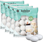 Bolsius Unscented Floating Candles – Set of 20 White Floating Candles – Cute and Elegant Burning Candles – Candles with Nice and Smooth Flame – Party Accessories (Four Pack)