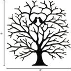 SIGNLEADER Metal Wall Art Decor Heart-Shaped Tree of Love Abstract Wall Sculpture Hangings Home Decoration for Living Room, Bedroom, Bathroom, Kitchen, Outdoor - 18" Black
