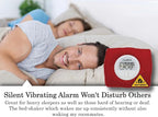 Coolfire Vibrating Alarm Clock - Silent Alarm Wristband Vibrating Alarm Watch. Silent Wrist Shock Alarm Clock. Vibration Alarm Bracelet Deep Sleeper & Vibrate Alarm (Black) (RED)