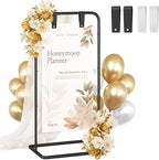 Wedding Welcome Sign Stand, Adjustable Welcome to Our Wedding Sign Holder,Heavy Duty Easel Stand for Sign, Wedding Seating Chart Stand, Easel for Display (Black)