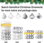 White & Silver 1.6" Small Christmas Balls Christmas Tree Decoration Ornaments Shatterproof Hanging Balls for Birthday Halloween Holiday Wedding Decorations Set of 24pcs