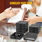 Jewelry Gift Boxes, 20 Pack 3.5×3.5x1Inch Cardboard Jewelry Boxes, Bulk Small Jewelry Boxes with Lids for Necklace Ring Earring Display Box (Black)