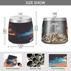 American Football Player Splash Ashtray with Lid, Outdoor Ashtrays for Patio, Stainless Steel Ashtray Odorless Smokeless for Home Office Balcony