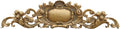 Royal Scroll Gilt Crest Pediment, Vintage Decor with Gold-Leaf Finish, 50 Inches Wide