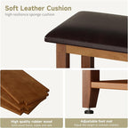 Shoe Bench with Leather Cushion,Wood Bench with Shoe Rack,3-Tier Shoe Storage Organizer for Entryway,Hallway,Living Room (Brown, 3-Tier-23.6")