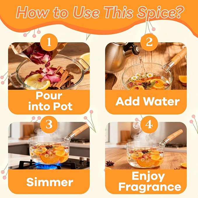 Intention Simmer Pot Blends, Reiki-Infused Simmer Pot for Stove Potpourri Mix, for Intentional Home Ambience, Cozy Home Ritual Spaces & Mindful Living (1,Abundance)