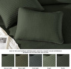 WRENSONGE Queen Quilt-3 Pieces Lightweight Bedspreads Dark Green Queen Size Quilt Bedding Set for All Seasons, Soft Summer Coverlet with 2 Pillow Shams Suitable for Bed, Couch