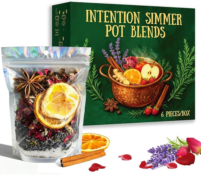 Intention Simmer Pot Blends, Simmer Pot for Stove Potpourri, Reiki-Infused Simmer Pot Potpourri Kit for Cozy Home Aroma, Meditation & Ritual Spaces-6pcs/set (Blessing)