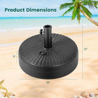 Giantex 66 lbs Fillable Umbrella Base, 18 inch Umbrella Stand Water and Sand Filled, Round HDPE Weighted Market Table Umbrella Holder for Outdoor Deck Garden