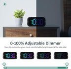 Digital Dual Alarm Clock for Bedroom: RGB Electric Clock with USB Charger for Kids Teens - Dimmable Clock with Weekday Weekend Mode for Bedside Desk