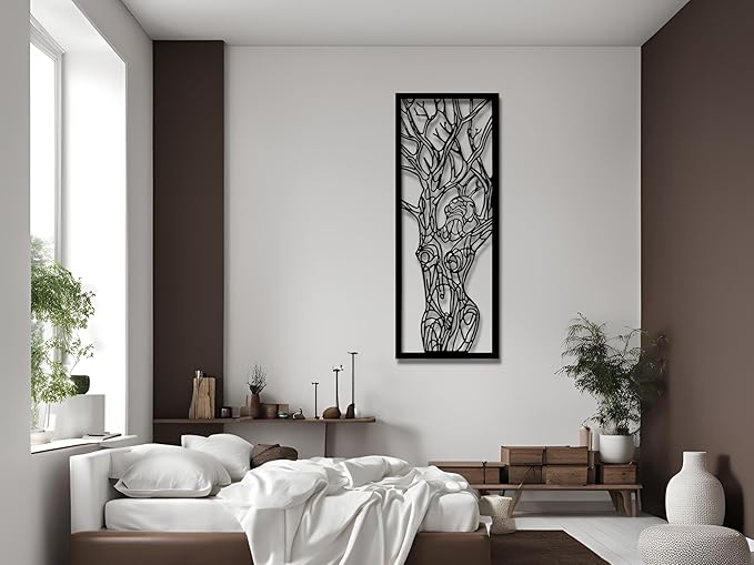 Vailla Wood Wall Art Decor Wall Hanging Sculpture Modern Home Decoration Hangings Large Wooden Wall Arr 3D Textured Sculptures for Living Room Bedroom Office Dinnig Room