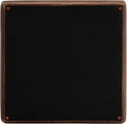 Poly & BARK Sequoia Ottoman – 35” Square Pouf with Feather-Down Topper – Full-Grain Leather Upholstered Pouf Ottoman for Living Room – Vintage Italian Leather in Chocolate Brown