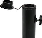 Sunnydaze 52lb Cast Iron Patio Umbrella Base - Heavy-Duty Square Metal Outdoor Market Umbrella Stand for Outside - 22-Inch - Black - Imperial Geometric
