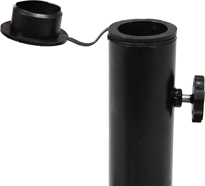 Sunnydaze 52lb Cast Iron Patio Umbrella Base - Heavy-Duty Square Metal Outdoor Market Umbrella Stand for Outside - 22-Inch - Black - Imperial Geometric