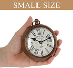 NIKKY HOME Small Retro Desk Clock, Silent Non-Ticking Classic Battery Operated Decorative Table Mantel Shelf Clock for Living Room
