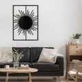 SIGNLEADER Metal Wall Art Decor Shining Sun Landscape Minimalist Modern Abstract Wall Sculpture Hangings Home Decoration for Living Room, Bedroom, Bathroom, Kitchen, Outdoor - 24" Black