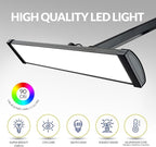 Ultra Bright 2300 Lumens Professional Eye Care LED Desk Lamp - Adjustable Brightness, Dimmable Modern Task Light with Clamp for Home Office, Beauty, Crafting, Workbench (Daylight, Dimming, Black)