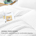 BEDELITE Fleece Oversized Queen Comforter Set -Super Soft & Warm Fluffy Bright White Bedding, Luxury Fuzzy Heavy Bed Set for Winter with 2 Pillow Cases