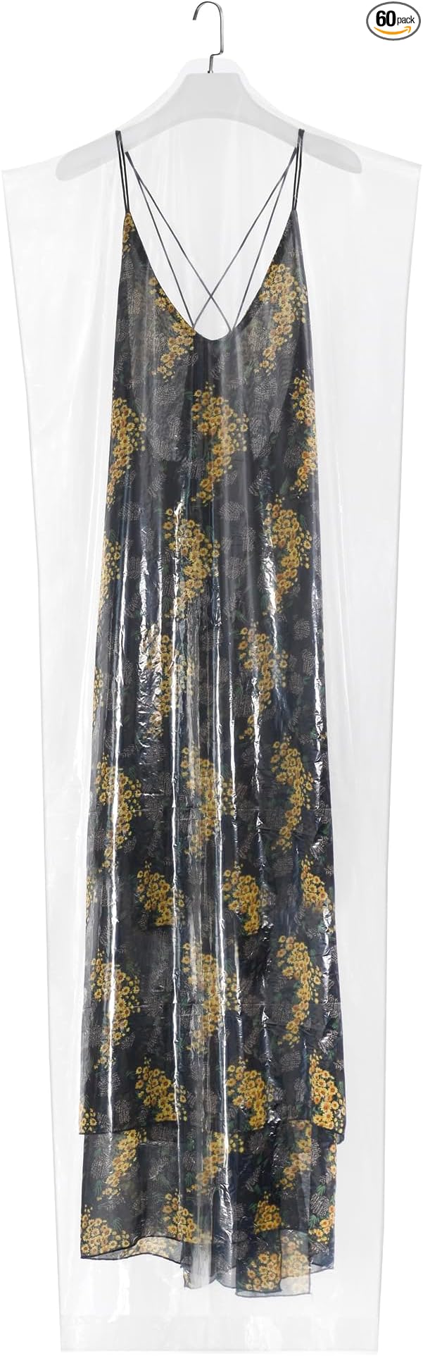 60-Pack Extra Long Dry Cleaning Bags for Clothes 72-Inch Long - Clear Plastic Garment Bags for Hanging Clothes, Dry Cleaner Plastic Clothing Cover for Suits, Gowns, Coat, Dance Costumes & Long Dresses
