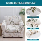 KRFOONN 2 Piece Couch Chair Cover Printed Sofa Covers Couch Covers Stretch Armchair Sofa Couch Slipcovers Furniture Protector with Elastic Bottom for Living Room (Armchair, 50)