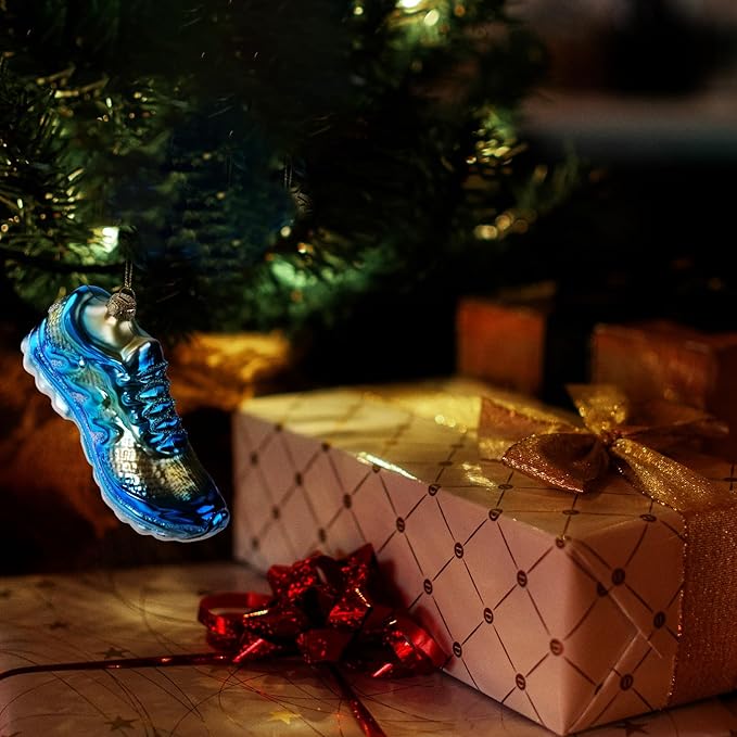 Hanging Christmas Ornaments 2025, Handcrafted Glass Blown Xmas Tree Decorations Holiday Ornaments Funny Gifts Collectible Winter Festival Decor for Home Party, Running Shoes