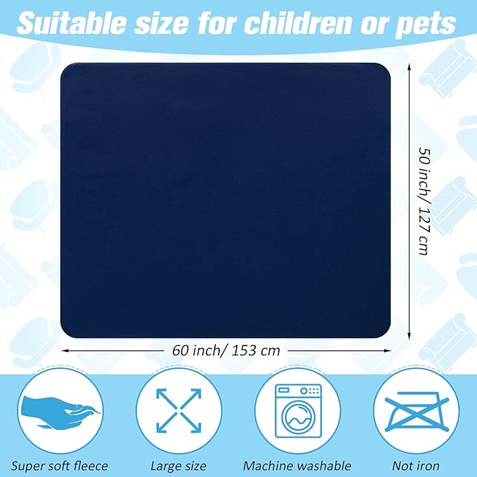 Newwiee 15 Pack Fleece Blankets Bulk 50 x 60 Inch Double Sided Ultra Soft Fleece Throw Blankets Bulk Lightweight Warm for Airplane Home Office Wedding Gifts Outdoor Use (Navy Blue)