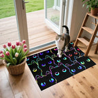 Cat Door Mats 2x3 Feet, Cartoon Cats Rug for Indoor Entryway Absorbent Small Cats Carpet for Paws Entrance Rug, Washable Front Door Cat Mat with Cute Pet Print Welcome Floor Mats