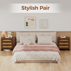 Mericonia 3 Drawer Rattan Dresser for Bedroom, Wood Dresser for Closet with Metal Handles, Small Boho Nightstand Sets, Dressers & Chests of Drawers for Bedroom, Hallway and Entryway, Walnut